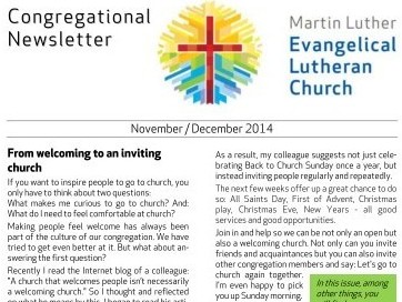 Congregational Newsletter Nov - Dec 2014 - front page