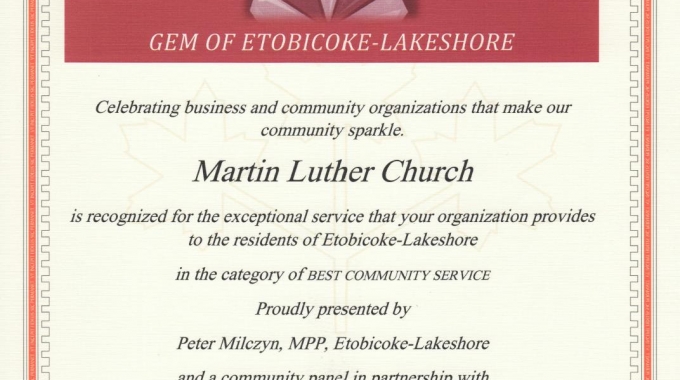 2016 Gem Of Etobicoke-Lakeshore -Best Community Service