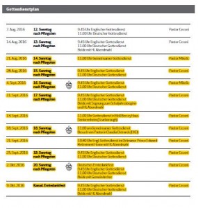 2016 Gottesdienstplan Ende-Sommer