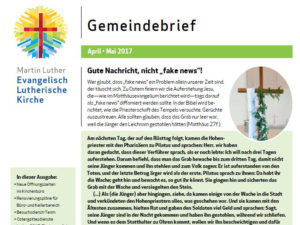 Apr - Mai 2017 Martin Luther Kirche -Gemeindebrief