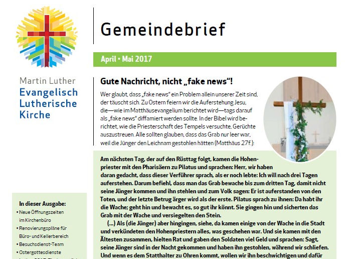 Apr - Mai 2017 Gemeindebrief