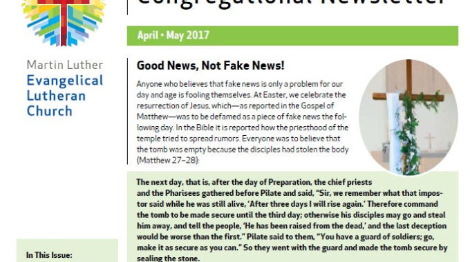 Our April-May 2017 Congregational Newsletter