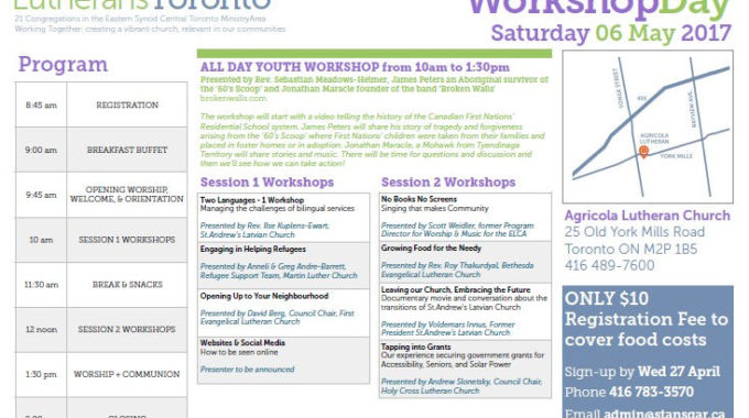 Toronto Lutheran Workshop Day 2017 Poster