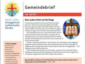 Gemeindebrief Juni - July 2017