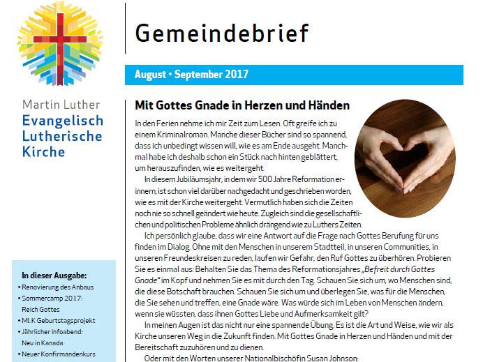 Aug - Sep 2017 MLK Gemeindebrief