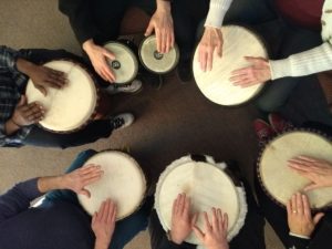 Drum Circle -7 drums in a circle