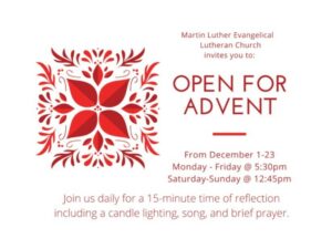 2019 Open for Advent poster