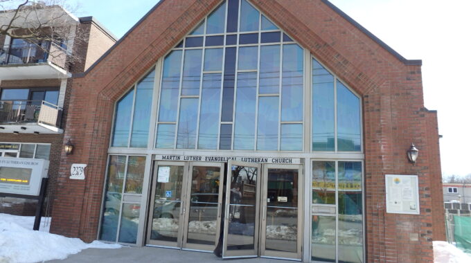 Martin Luther Church Toronto Front Facade Winter 2015