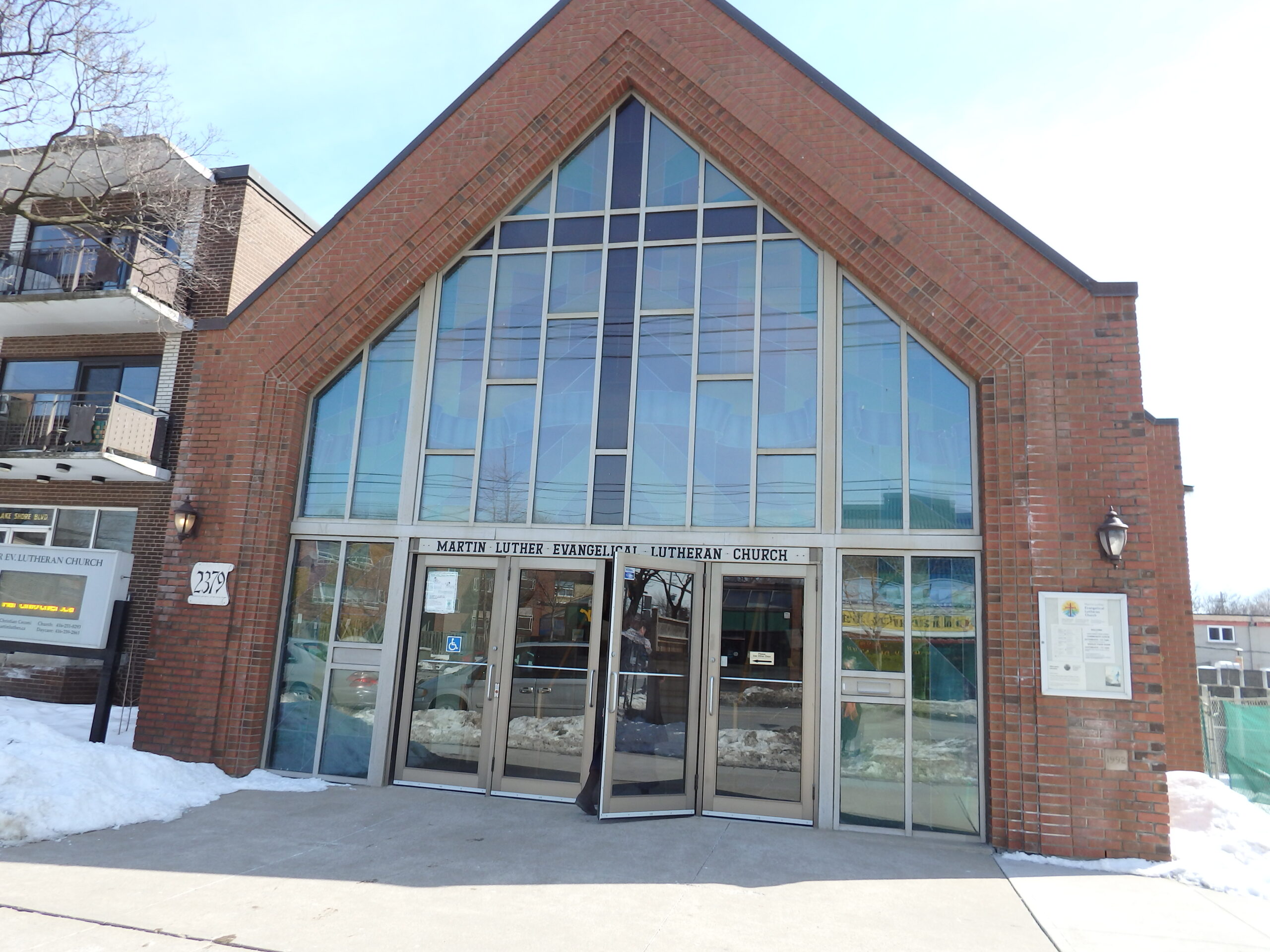 Martin Luther Church Toronto front facade winter 2015