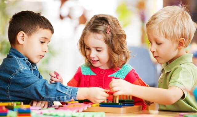 The Kids Crafting.