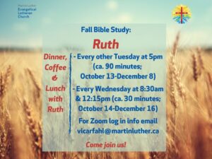 Bible Study with Ruth poster image Fall 2020