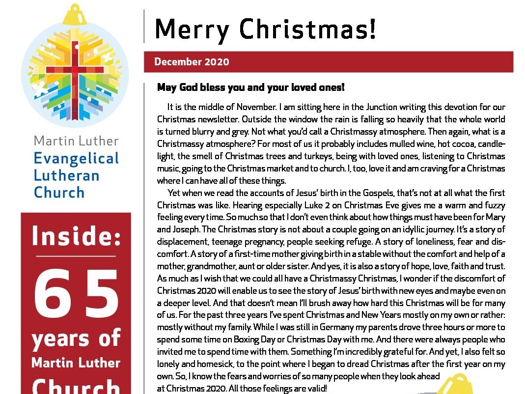 Our Christmas Newsletter For December 2020!