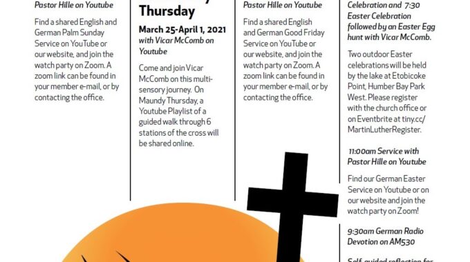 Newsletter Schedule For Easter 2021