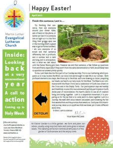 Newsletter for Easter 2021 photo of front page