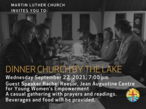 Flyer For DInner Church On The Lake Sep 22 2021