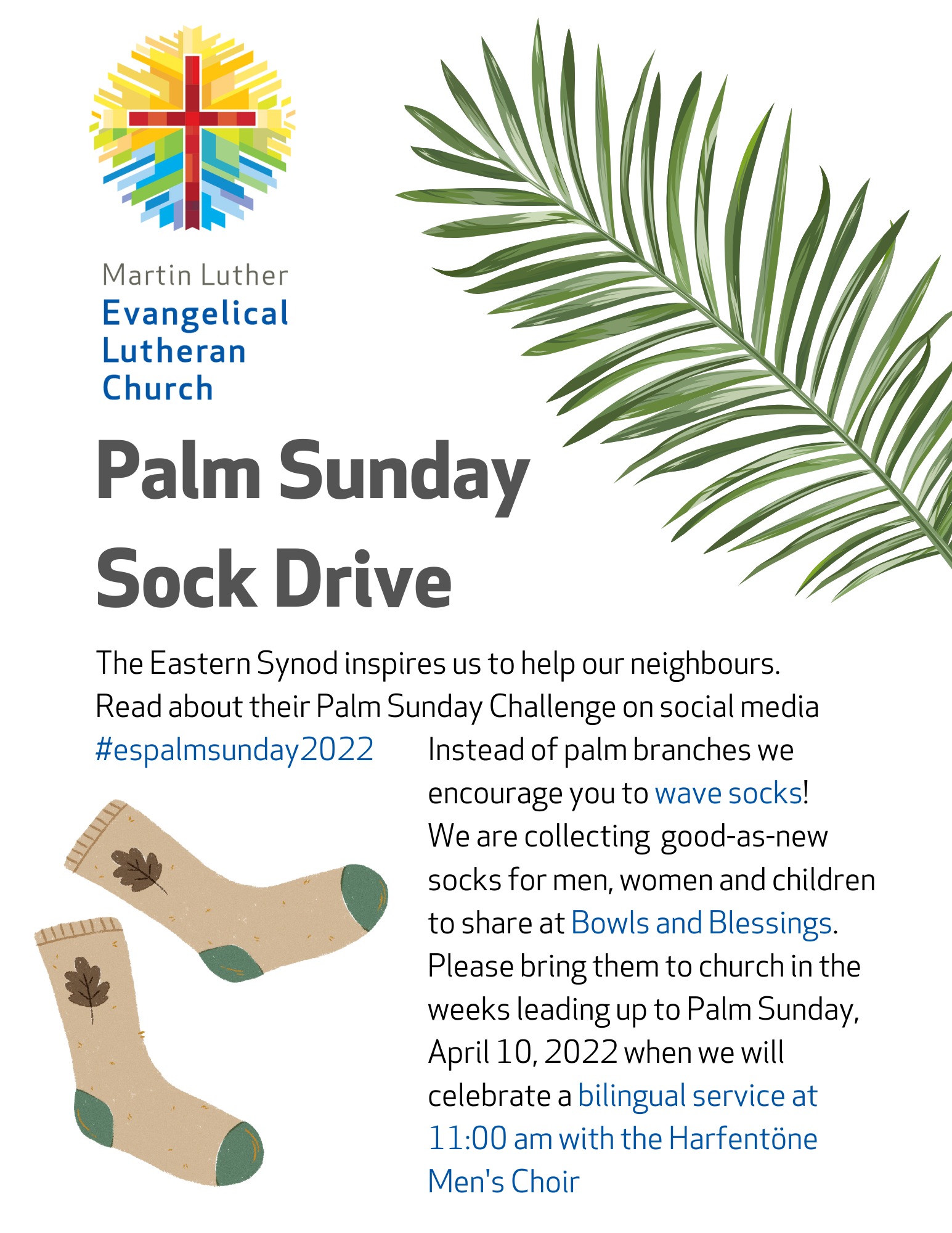 Palm Sunday Sock Drive Poster