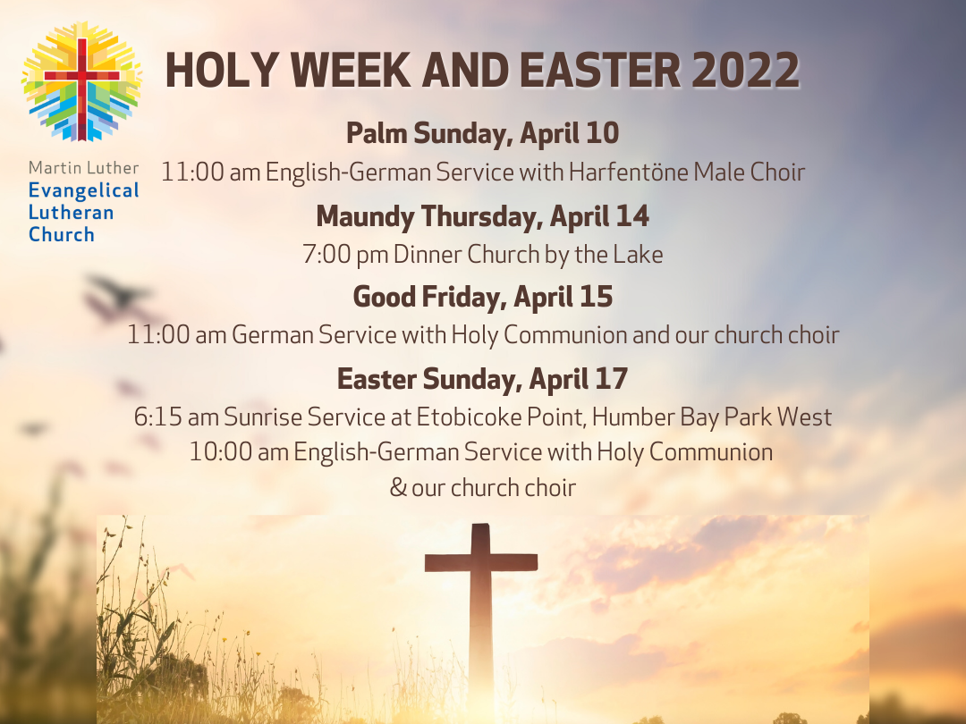 Holy Week And Easter 2022 Worship Service Schedule