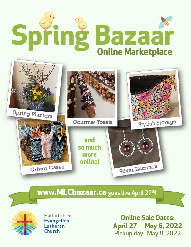 Online Sale Spring Bazaar Wednesday April 27 – Friday May 6, 2022