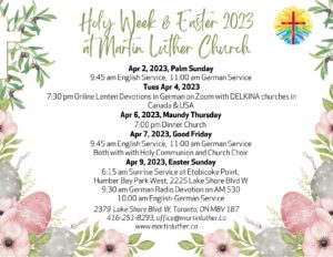 Holy Week and Easter 2023 at MLC 
