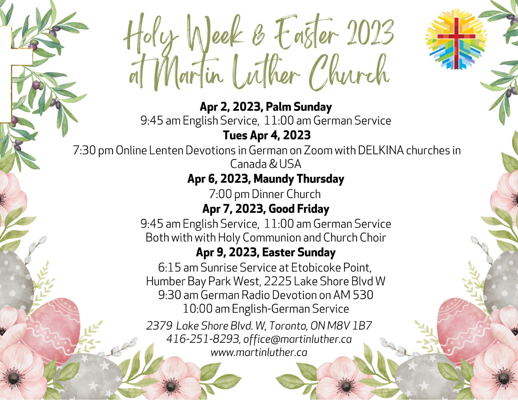 Holy Week and Easter 2023 at MLC 