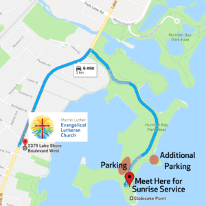 Humber Bay Park W, Etobicoke Point, Location of Easter Sunrise Service with Parking