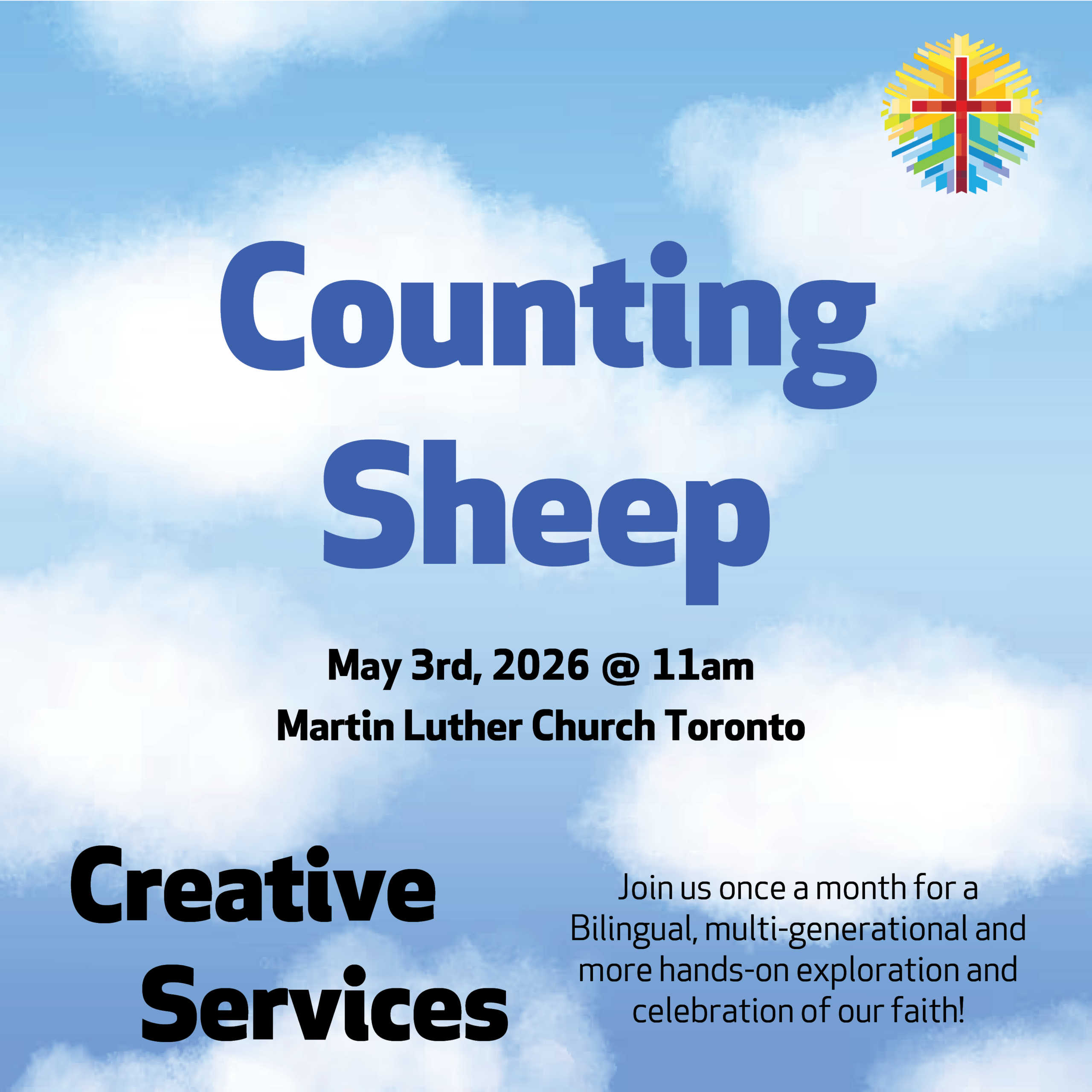 Monthly Worship Schedules and events notices for Martin Luther Evangelical Lutheran Church