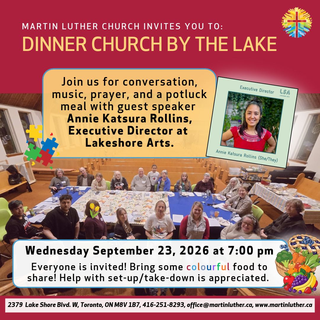 Monthly Worship Schedules and events notices for Martin Luther Evangelical Lutheran Church